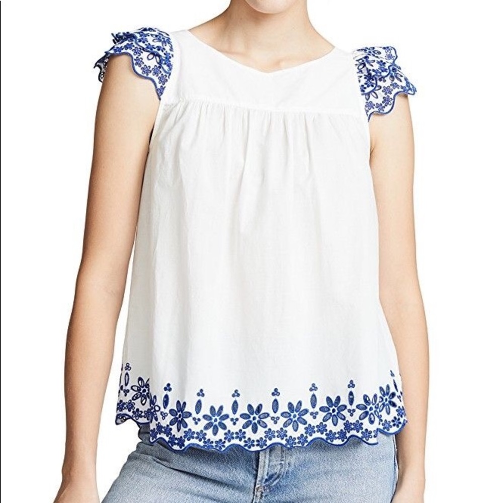 Madewell Chiara Double Ruffle Blouse size 0